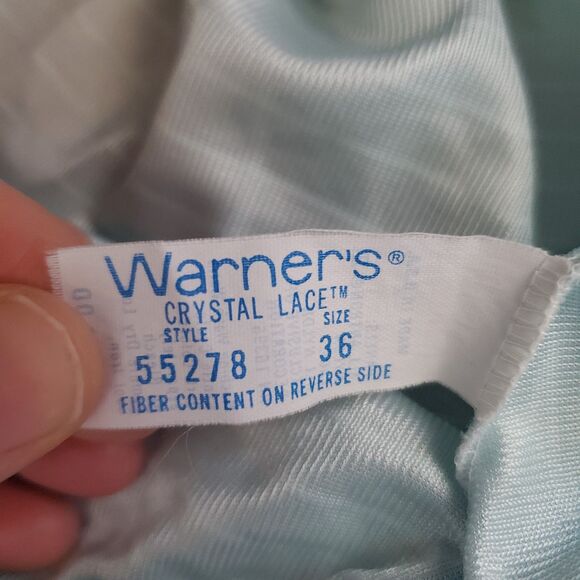 Vintage Warner's Light Blue Striped Lace Camisole - Picture 6 of 8